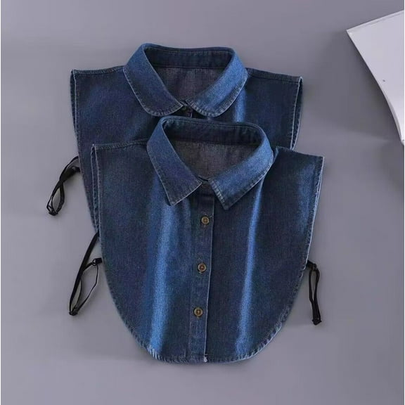 Myenne Unisex Half Shirt Blouse False Collar Cowgirl Costume Accessory Denim Collar Detachable Fake Collar Denim False Collar Leisure Shirt Fake Collar False Collar
