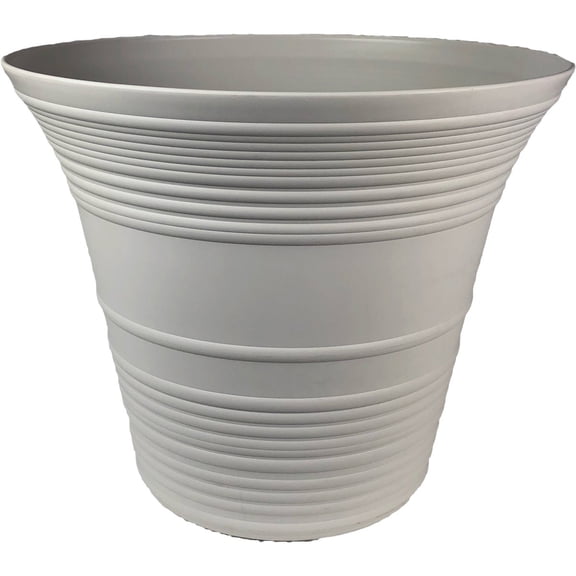 Myers Plants Sedona Planter - UV Resistant, Indoor, Round, Solid Print - 9", Gray, Poly