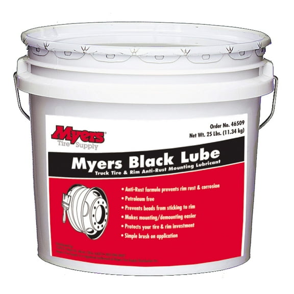 Myers Tire Supply 46509 Black Tire and Rim Lube with Rust Inhibitors, Graphite and Lubricants, (25 lb. Tub)