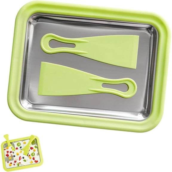 Myfroroll Ice Cream, Froroll Ice Cream, Rolled Ices Creams Maker Tray with 2 Spatulas, Instant Ices Creams Roller Maker, Easy Clean-Up, Homemade DIY for Gelato