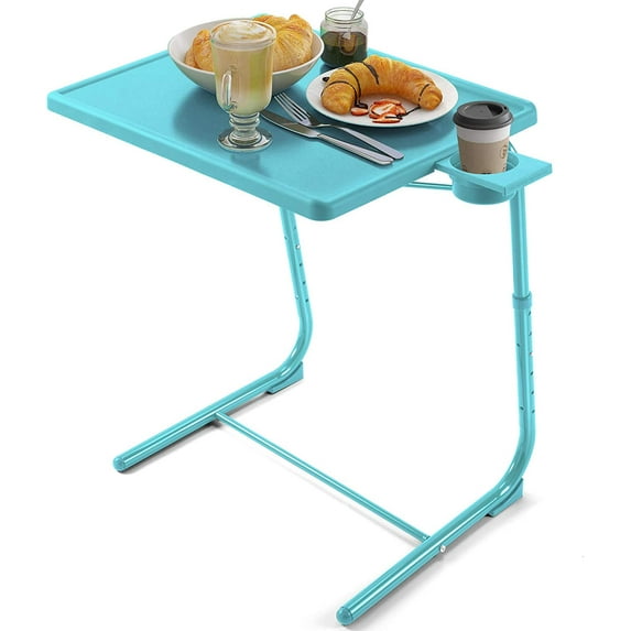 Myfurnideal Adjustable TV Tray Table with 6 Height & 3 Tilt Angle Folding TV Dinner Tray for Home, Office