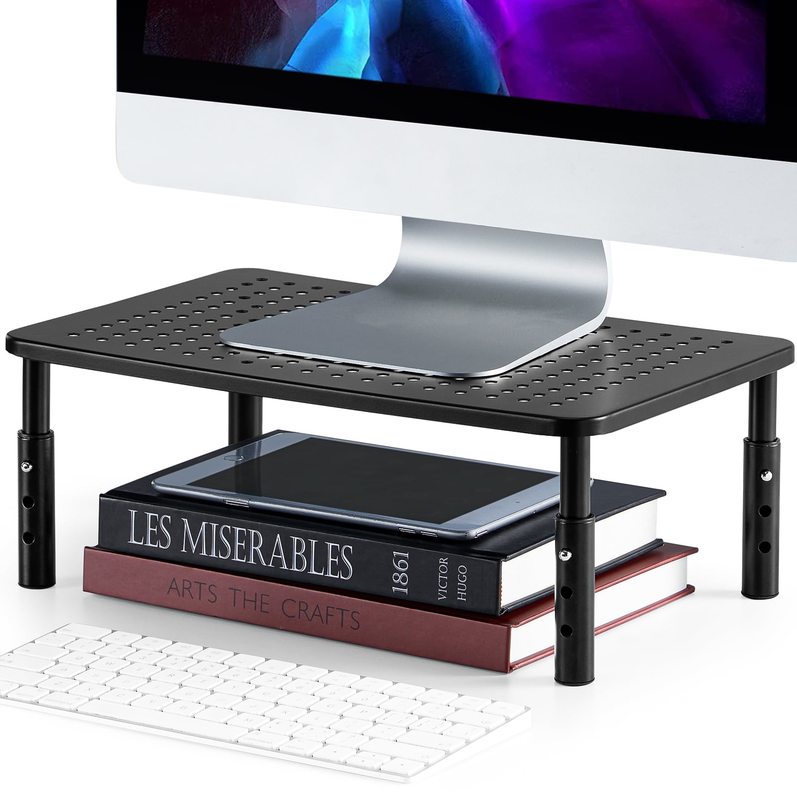 Myfurnideal Monitor Stand with Sturdy Adjustable 3 Height Laptop Stand