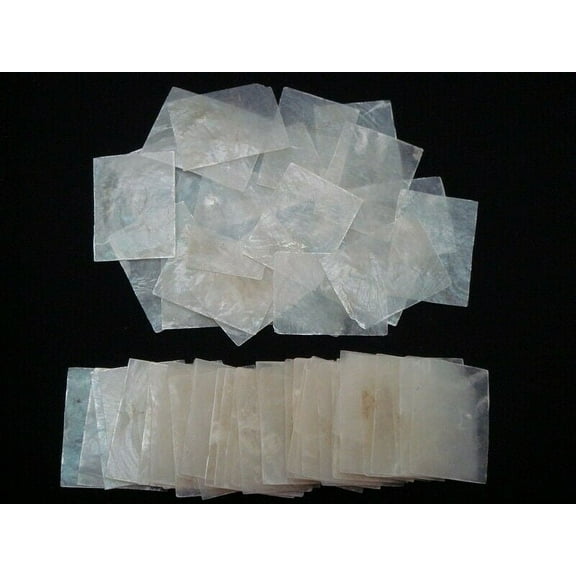 Mygann 100 Pieces Natural Rectangle Capiz Seashell Blank Disks 2"