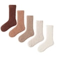 thumbnail image 1 of Mygeromon Fuzzy Socks for Women Fluffy Cozy Soft Socks for Winter Christmas Gifts 5 Pairs(Brown Series), 1 of 10