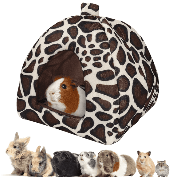 Mygeromon Guinea Pig Bed Warm Rabbit Hideout Washable Winter Fleece Sleeping House for Chinchilla/Bunny/Ferret