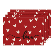 Mygeromon Valentines Day Placemats Set of 4 Red Heart Dining Table Decoration