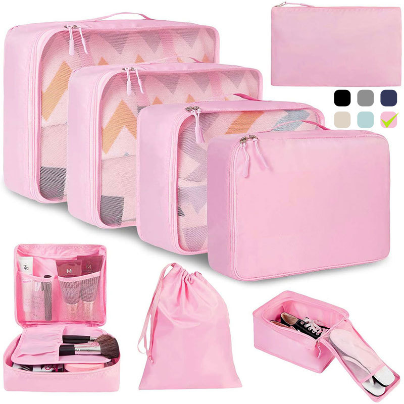 Mygreen 8 Set Packing Cubes Luggage Packing Organizers for Travel Accessories-Cream