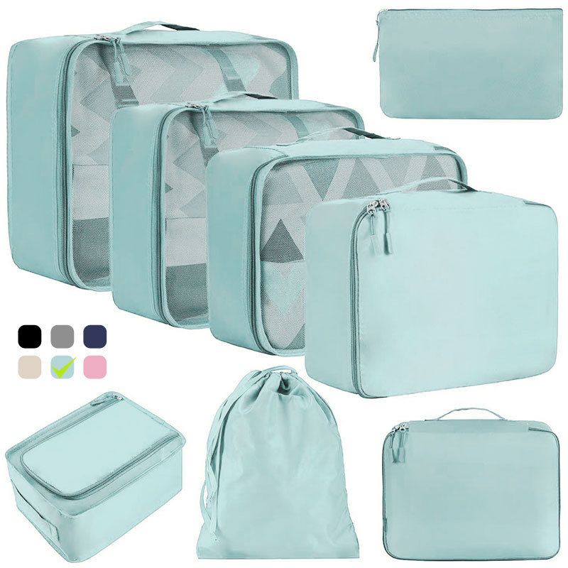 Mygreen 8 Set Packing Cubes Luggage Packing Organizers for Travel Accessories-Cream