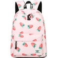 thumbnail image 1 of Mygreen Kids Backpack for Girls, Waterproof Teens Bookbag Cute School Backpacks, Strawberry Pattern Pink, 1 of 10
