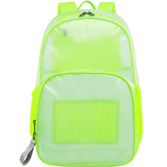 Mygreen Clear School Backpack, Heavy Duty Backpack with Laptop Compartment for Work, Security, Sporting Events (Green, Large)