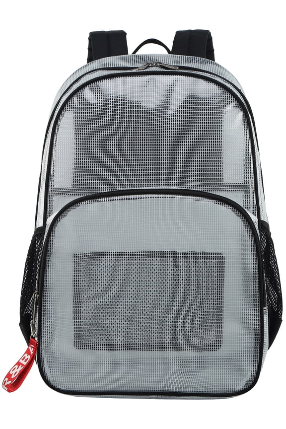 Clear Transparent PVC School Backpack Outdoor Backpack Black, Large