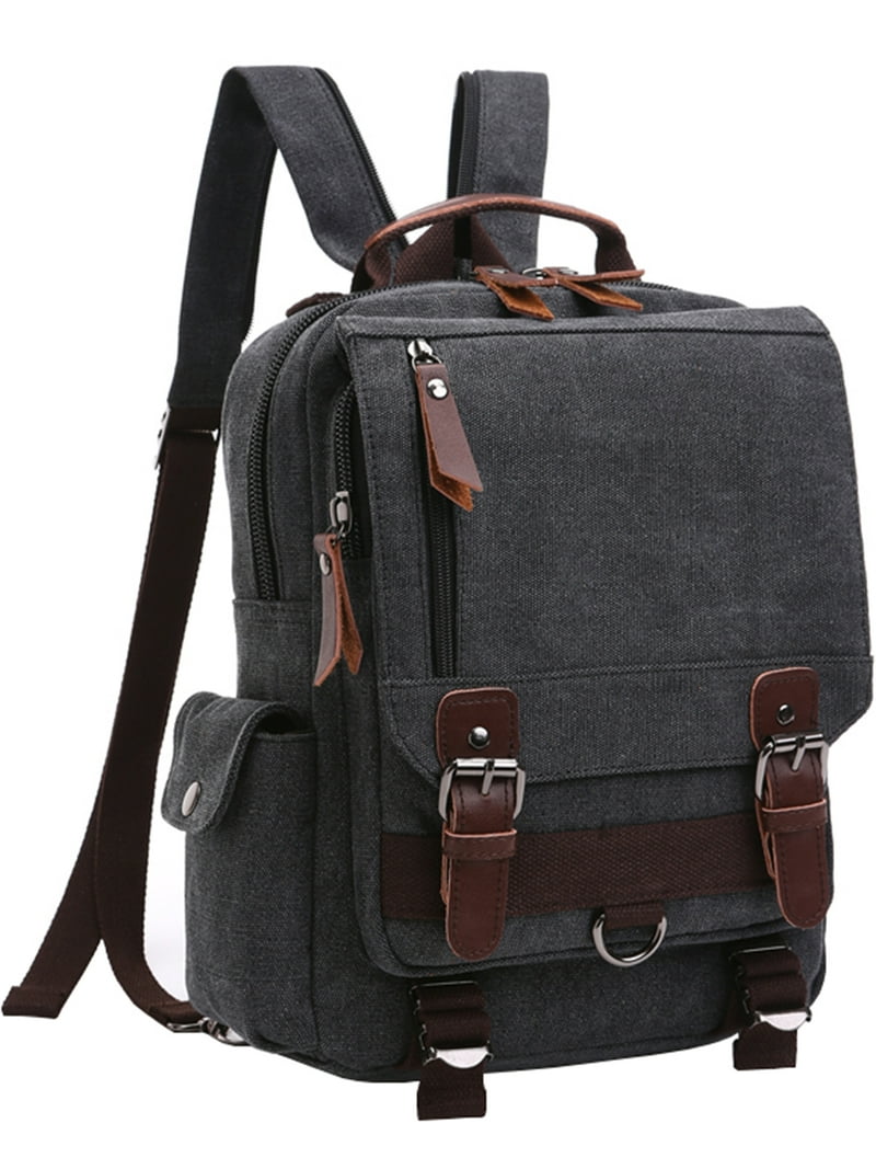Mygreen Convertible Sling Canvas Cross Body 13-inch Laptop Messenger Bag Shoulder Backpack Black with Zipper Shoulder Strap, Men's, Size: 10.6 Mygreen Convertible Sling Canvas Cross Body 13-inch Laptop Messenger Bag Shoulder Backpack Black with Zipper Shoulder Strap, Men's, Size: 10.6