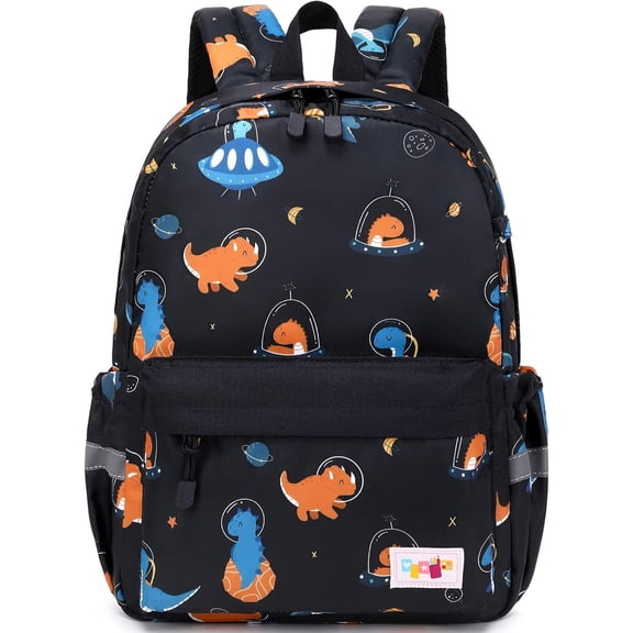 Mygreen Cute Lightweight Waterproof Backpack Travel Backpack for Men and Women Classic Commuter Backpack Outing Cartoon Pattern Backpack - Black Dinosaur