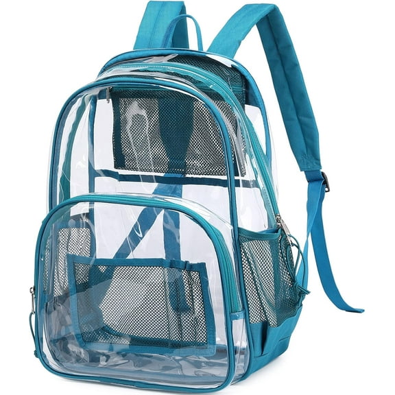 Mygreen Large Clear Backpack Durable See Through Transparent Book-bag Heavy Duty women Backpack for womens Stadium Approved Security, Black