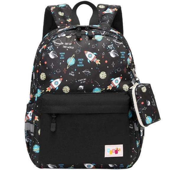 Mygreen Preschool Backpack Kindergarten Little Kid Toddler School Backpacks for Boys and Girls with Chest Strap Rocket Black