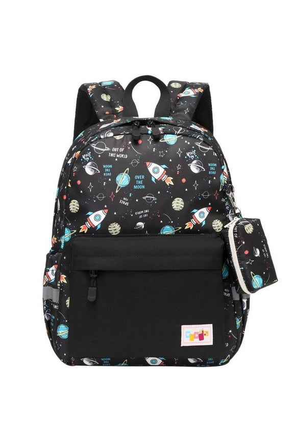 Preschool Backpack Kindergarten Little Kid Toddler School Backpacks for Boys and Girls with Chest Strap Rocket Black