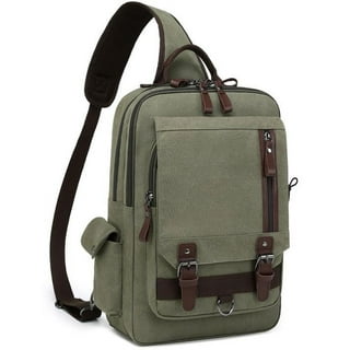 FANDARE Vintage Shoulder Bag Canvas Crossbody Bag Men Laptop Messenger  Satchel Bag Passport Holder Bag fit 12.9 inch laptop for School College  Commute
