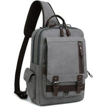 Mygreen Sling Bags Chest Shoulder Backpacks, 15.6'' Laptop Backpack Crossbody Messenger Bag Travel Outdoor Men Women Gray, XL