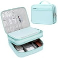 thumbnail image 1 of Mygreen Travel Electronics Organizer, Waterproof Cable Organizer Bag for Electronic Accessories Triple Layer Large Shockproof Cable Storage Bag for Cord, Hard Disk, Power Bank, Tablet Aqua Sky, 1 of 7