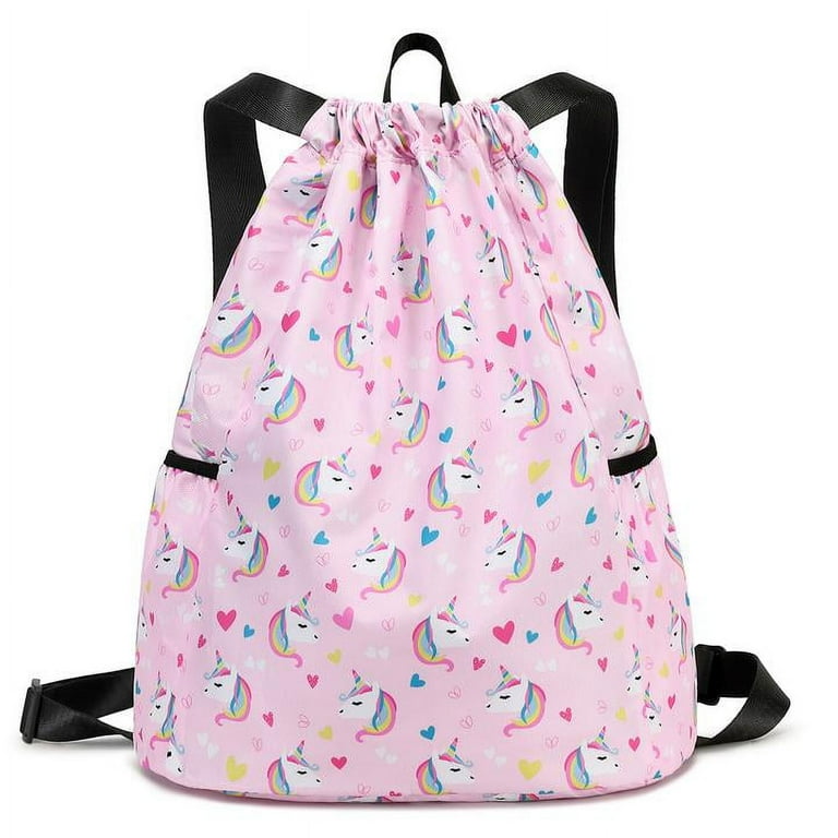 Mygreen Unicorn Gym Drawstring Backpack, Sports Gym Bag for Girls