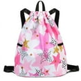 thumbnail image 1 of Mygreen Waterproof Drawstring Bag, Drawstring Backpack, Gym Bag Sackpack Sports Backpack for Women Girls Stars Pink, 1 of 8
