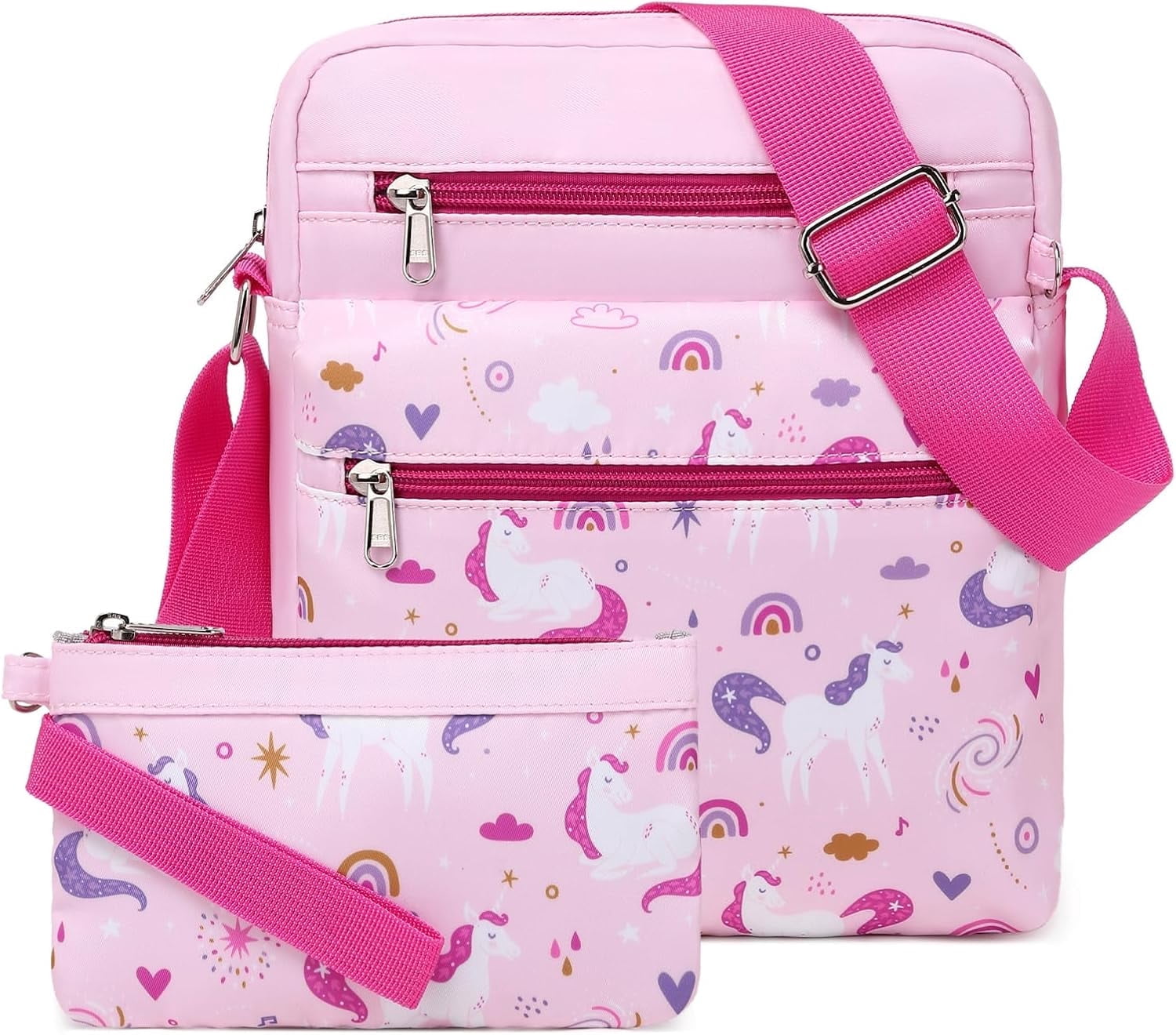 Mygreen Women's crossbody bags suitable for women of all ages（Pink Unicorn）