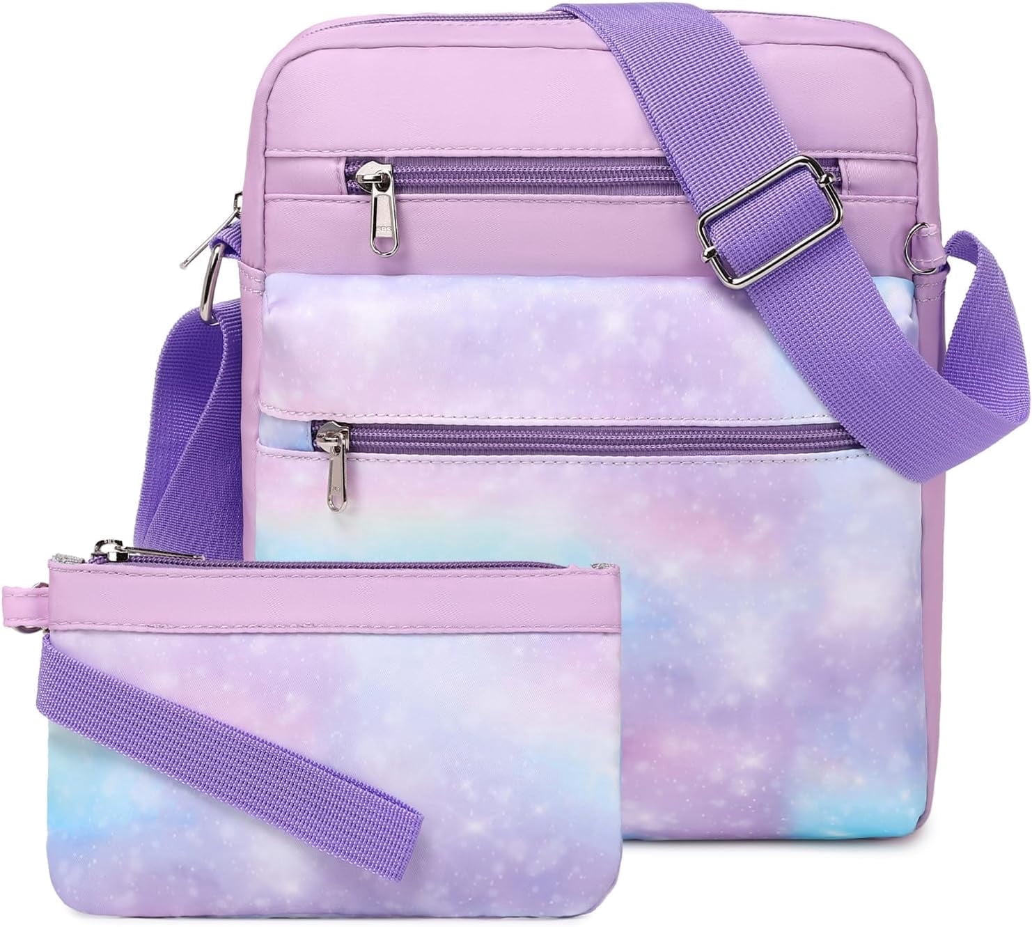 Mygreen Women's crossbody bags suitable for women of all ages（Purple Galaxy）