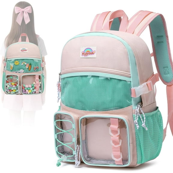 Mygreen womens Backpack for womens - Middle women & Elementary women - Kawaii Ita Backpack Black Blue