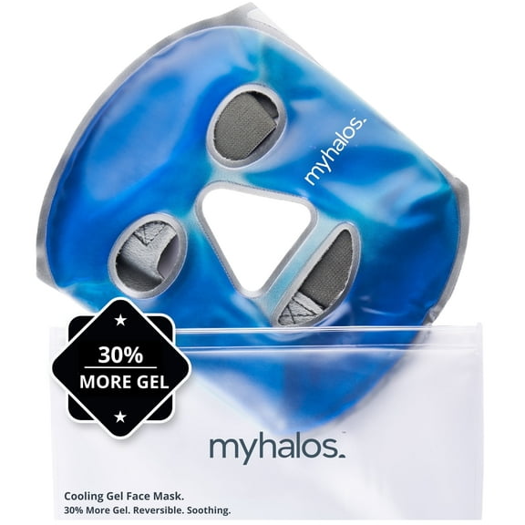Myhalos Ice Face Mask - Frozen Face Mask Helps in Pain Relief, Headache - Cooling Gel Pack Helps with Swelling, Puffiness & Stress Relief Cold Gel Pack