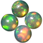 Myhealingworld Natural Ethiopian Opal 6mm round cabochon AAA quality loose calibrated gemstones for jewelry making round 6mm - 4 Stone