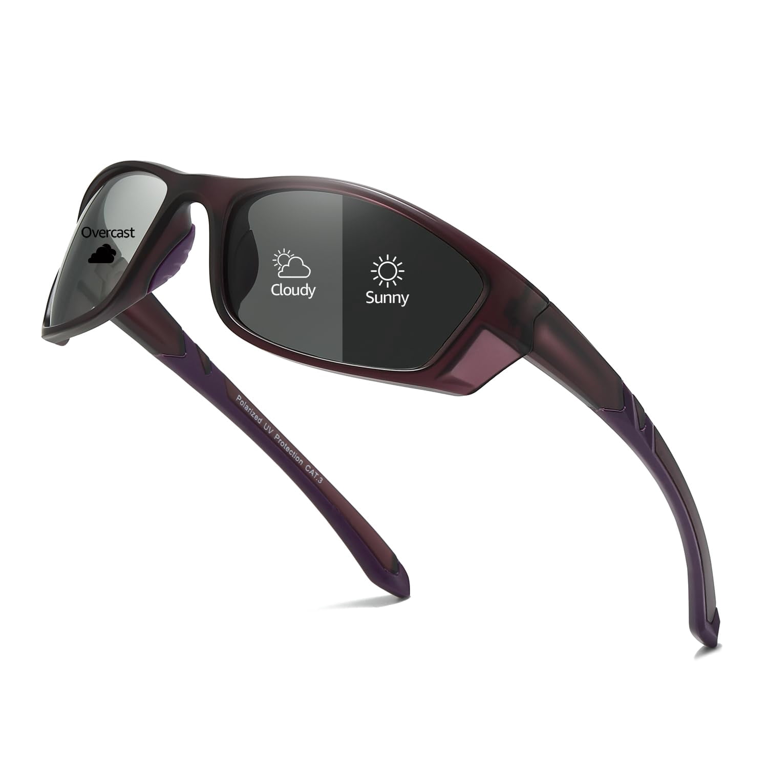 Myiaur Polarized Running Sunglasses for Men Women, UV400 Photochromic Sun Glasses Ideal for Sports Driving Cycling Fishing