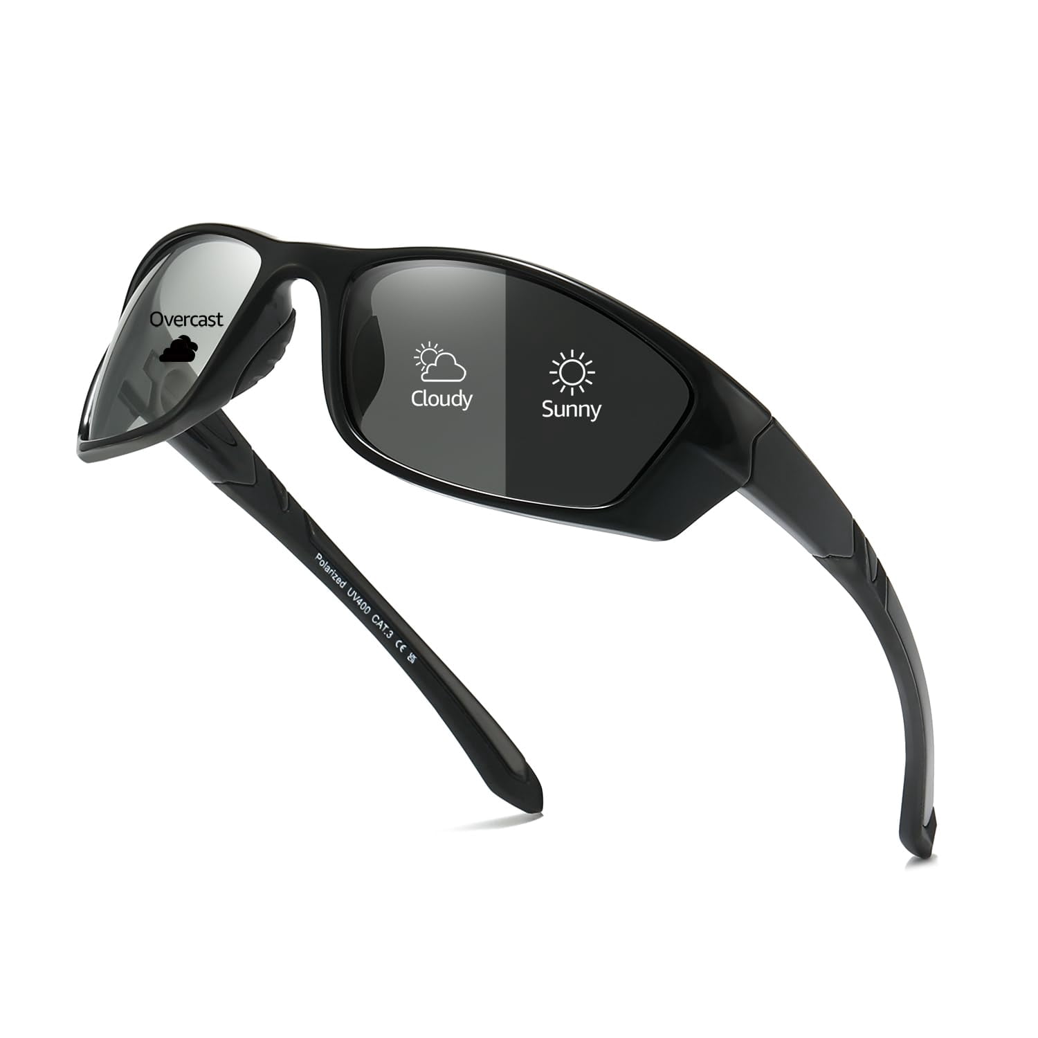 Myiaur Polarized Running Sunglasses for Men Women, UV400 Photochromic Sun Glasses Ideal for Sports Driving Cycling Fishing