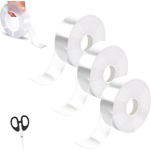 Myinstaseal Anti-Draft Adhesive, Upgrade Extra Large Double Sided Tape, Clear & Tough Nano Tape, Heavy Duty Multipurpose Adhesive Strips, for Wall Deco, Secure Carpet, DIY