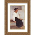 thumbnail image 1 of Mykola Pymonenko 2x Matted 18x24 Gold Ornate Framed Art Print 'Blind Old Woman', 1 of 2