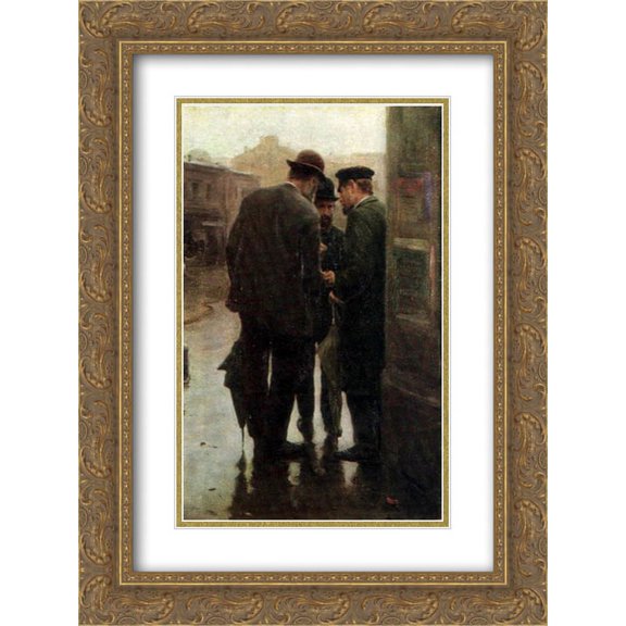 Mykola Pymonenko 2x Matted 20x24 Gold Ornate Framed Art Print 'Conversation'