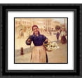 thumbnail image 1 of Mykola Pymonenko 2x Matted 24x20 Black Ornate Framed Art Print 'Kiev Flower Girl', 1 of 2