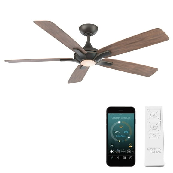 Mykonos 5 60" Oil Rubbed Bronze/Barn Wood Dimmable LED Smart Ceiling Fan with Remote Control