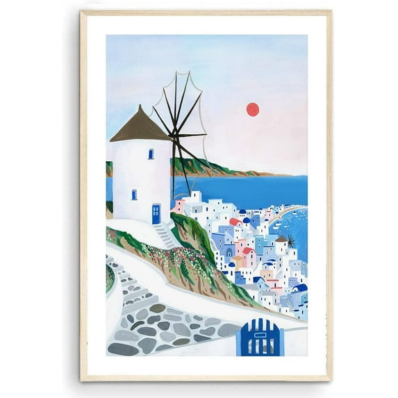 Mykonos Art Print, Greece, Mykonos Wall Art, Travel Print, Travel Poster, Europe Print, Wall Decor, Housewarming Gift (Unframed) (16x24)