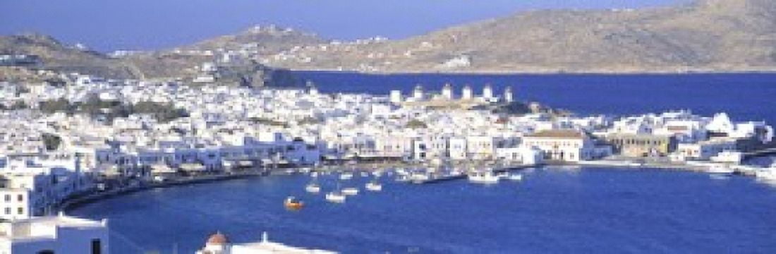 Mykonos Cyclades Greece Canvas Art - Panoramic Images (18 x 6)