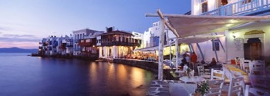 Mykonos Greece Canvas Art - Panoramic Images (36 x 13)