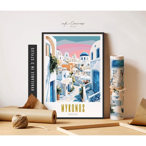 Mykonos Greece Mediterranean Wall Decor