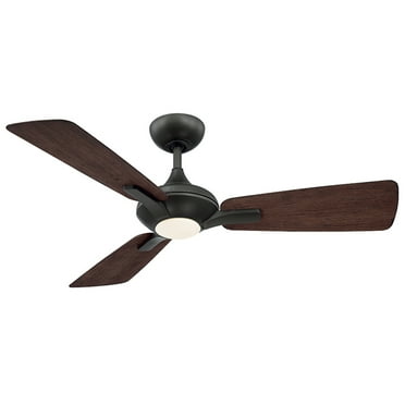 Mykonos Indoor and Outdoor 3-Blade Smart Ceiling Fan 52in Bronze/Dark Walnut with 3000K LED Light Kit and Remote Control