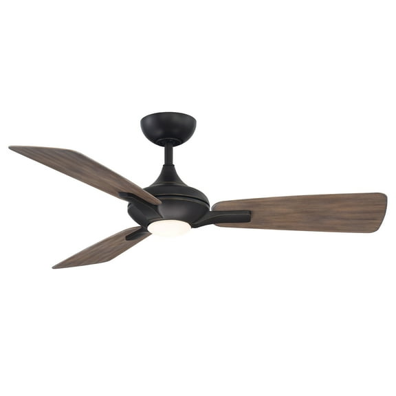 Mykonos Indoor and Outdoor 3-Blade Smart Ceiling Fan 52in Oil Rubbed Bronze Barn Wood with 3000K LED Light Kit and Remote Control