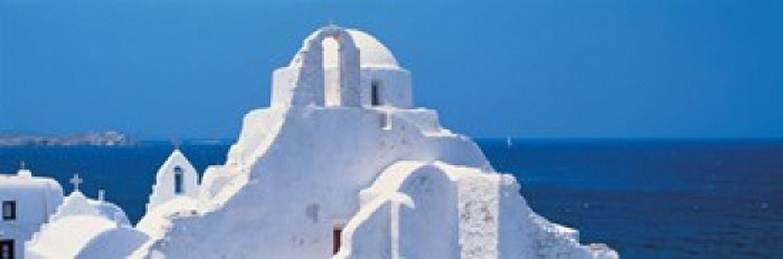 Mykonos Island Greece Canvas Art - Panoramic Images (18 x 6)
