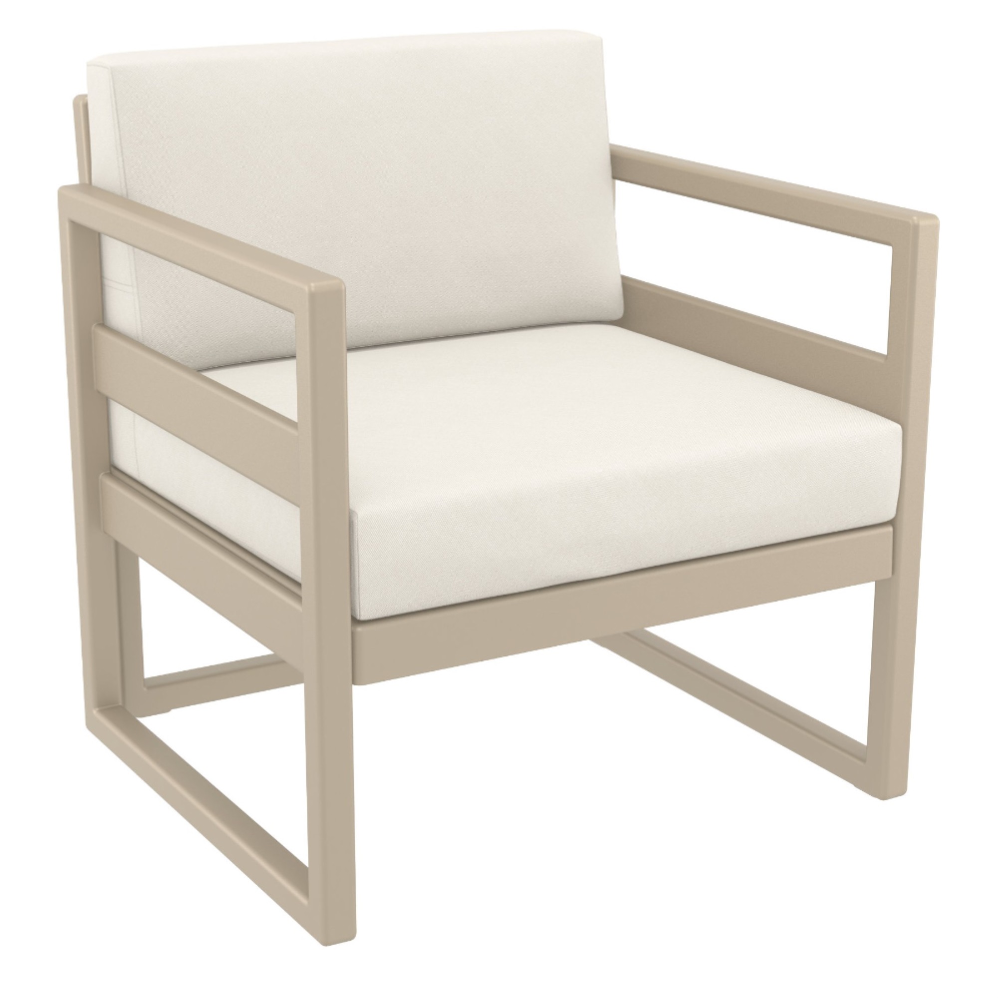 Mykonos Patio Club Chair Taupe with Acrylic Fabric Natural Cushions - image 1 of 2