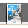 thumbnail image 1 of Mykonos Travel Print, Travel Poster of Mykonos, Greece Gift, Greek Islands Art, Mykonos Gift, Wall Art Print, 8x12 UNFRAMED, 1 of 2