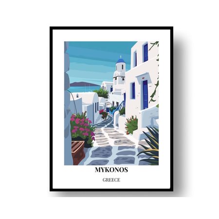 Mykonos Travel Wall Art: Greece Poster