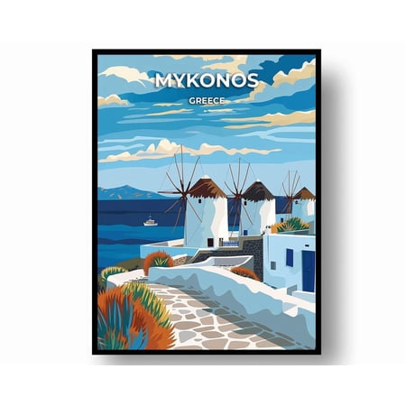 Mykonos Wall Art: Greece Travel Poster