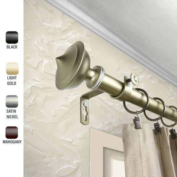 Myla 1" dia. Curtain Rod 28-48 inches - Gold
