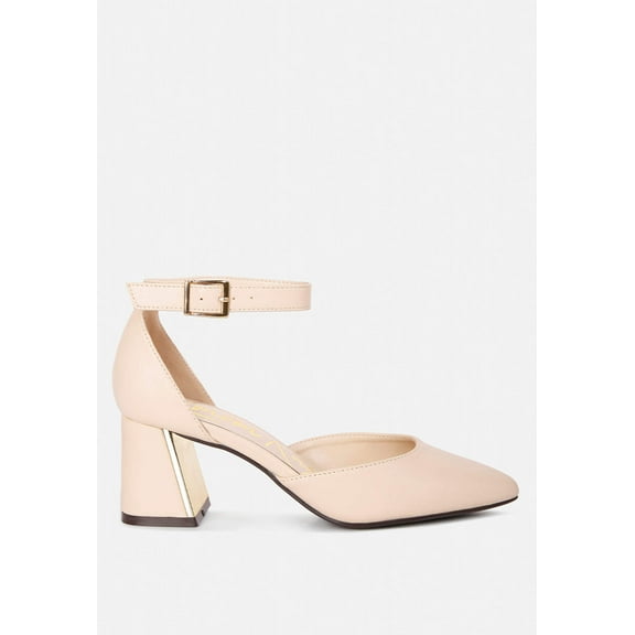 Myla Faux Leather Metallic Sling Heeled Sandals